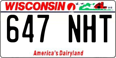WI license plate 647NHT