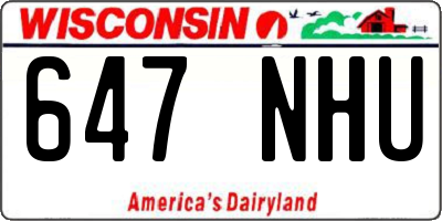 WI license plate 647NHU