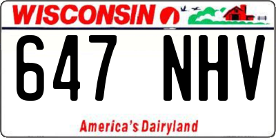 WI license plate 647NHV