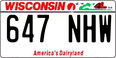 WI license plate 647NHW