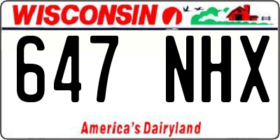 WI license plate 647NHX