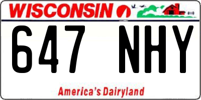 WI license plate 647NHY