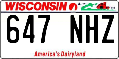 WI license plate 647NHZ