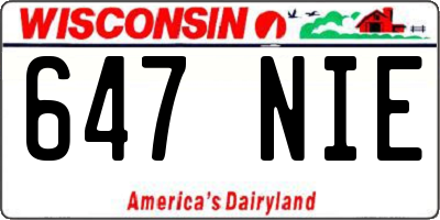 WI license plate 647NIE