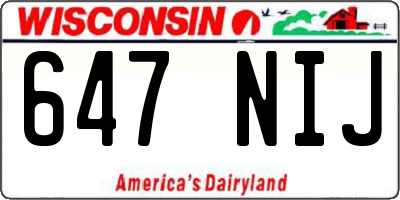 WI license plate 647NIJ
