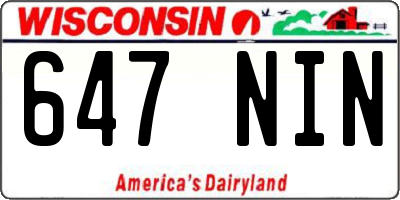 WI license plate 647NIN