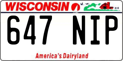 WI license plate 647NIP