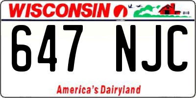 WI license plate 647NJC