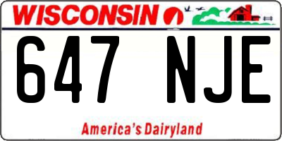 WI license plate 647NJE