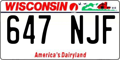 WI license plate 647NJF