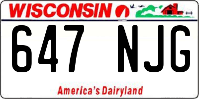WI license plate 647NJG