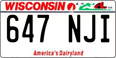 WI license plate 647NJI