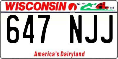 WI license plate 647NJJ