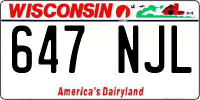 WI license plate 647NJL