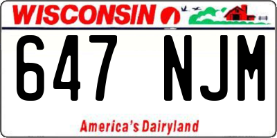 WI license plate 647NJM