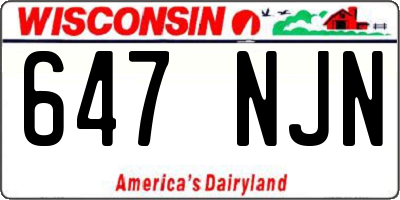 WI license plate 647NJN