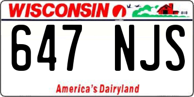 WI license plate 647NJS