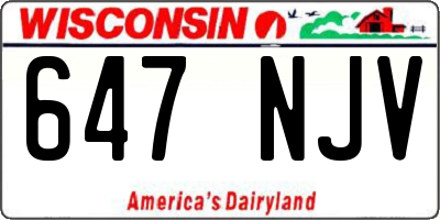 WI license plate 647NJV
