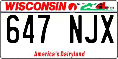 WI license plate 647NJX