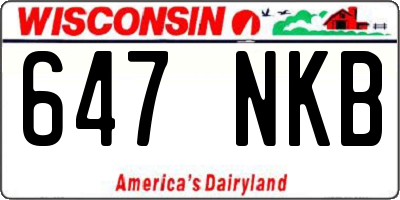 WI license plate 647NKB