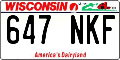 WI license plate 647NKF