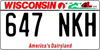 WI license plate 647NKH