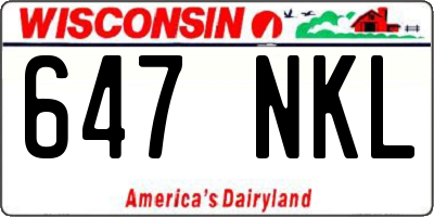 WI license plate 647NKL