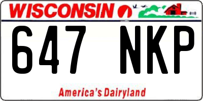 WI license plate 647NKP