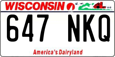 WI license plate 647NKQ