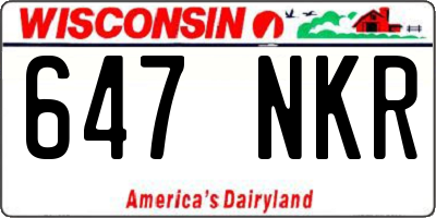 WI license plate 647NKR
