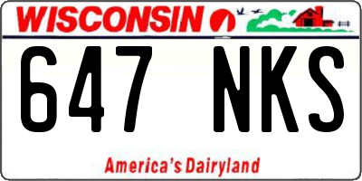 WI license plate 647NKS