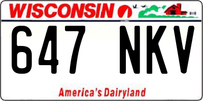 WI license plate 647NKV