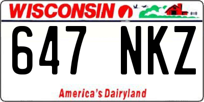 WI license plate 647NKZ