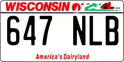 WI license plate 647NLB