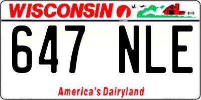 WI license plate 647NLE