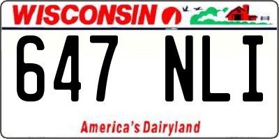 WI license plate 647NLI
