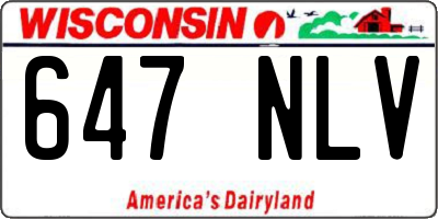 WI license plate 647NLV