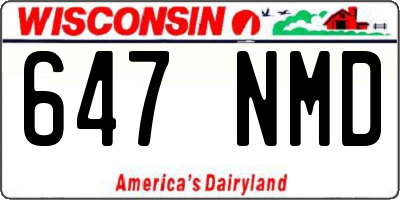 WI license plate 647NMD