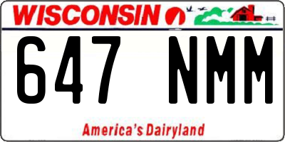 WI license plate 647NMM