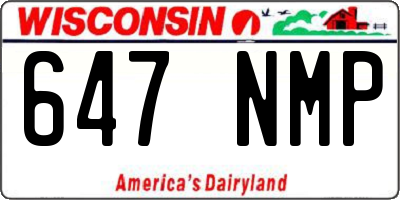 WI license plate 647NMP