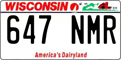 WI license plate 647NMR