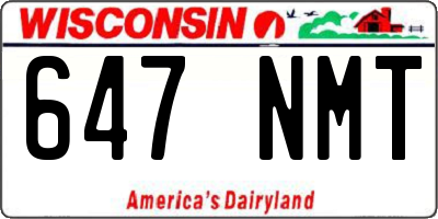 WI license plate 647NMT