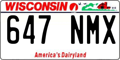 WI license plate 647NMX