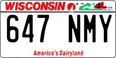 WI license plate 647NMY