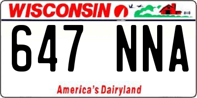 WI license plate 647NNA