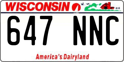 WI license plate 647NNC