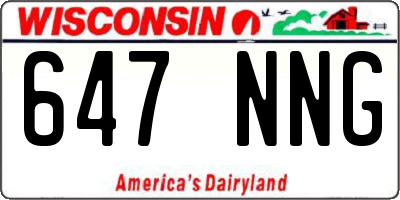 WI license plate 647NNG