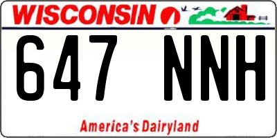 WI license plate 647NNH