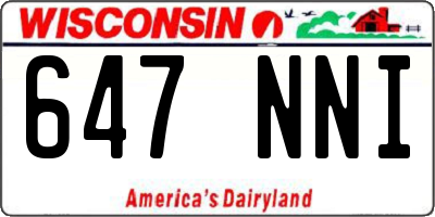 WI license plate 647NNI