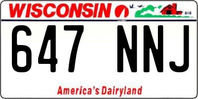 WI license plate 647NNJ